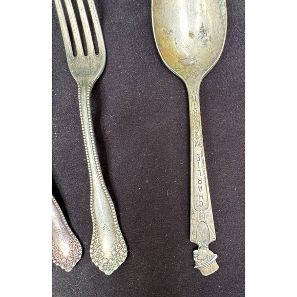 Vintage Victorian Silverware 5 Pieces Charlie McCarthy Spoon Duchess & More! -C4 - Picture 5 of 12